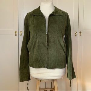 The Limited green suede zip jacket